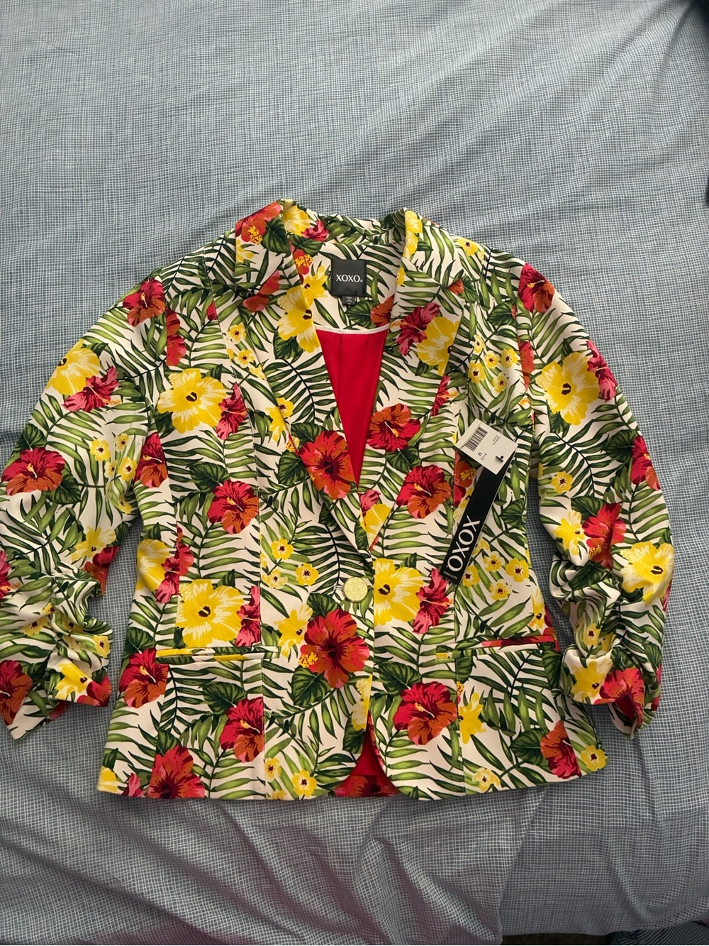 XOXO Floral Blazer in Yellow, Red & Green